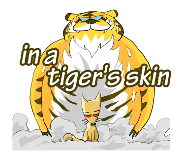 in a tiger's skin